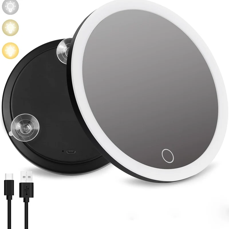 New 30 times magnification makeup mirror charging led light with lamp 360 degree bracket with lamp mirror 3 suction cup 10X20X