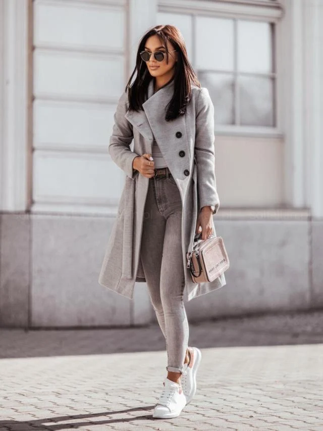 2026 Autumn/Winter European and American New Cross-Border Women's Clothing Amazon Woolen Coat Solid Color Tie-Up Mid-Length Woolen Jacket
