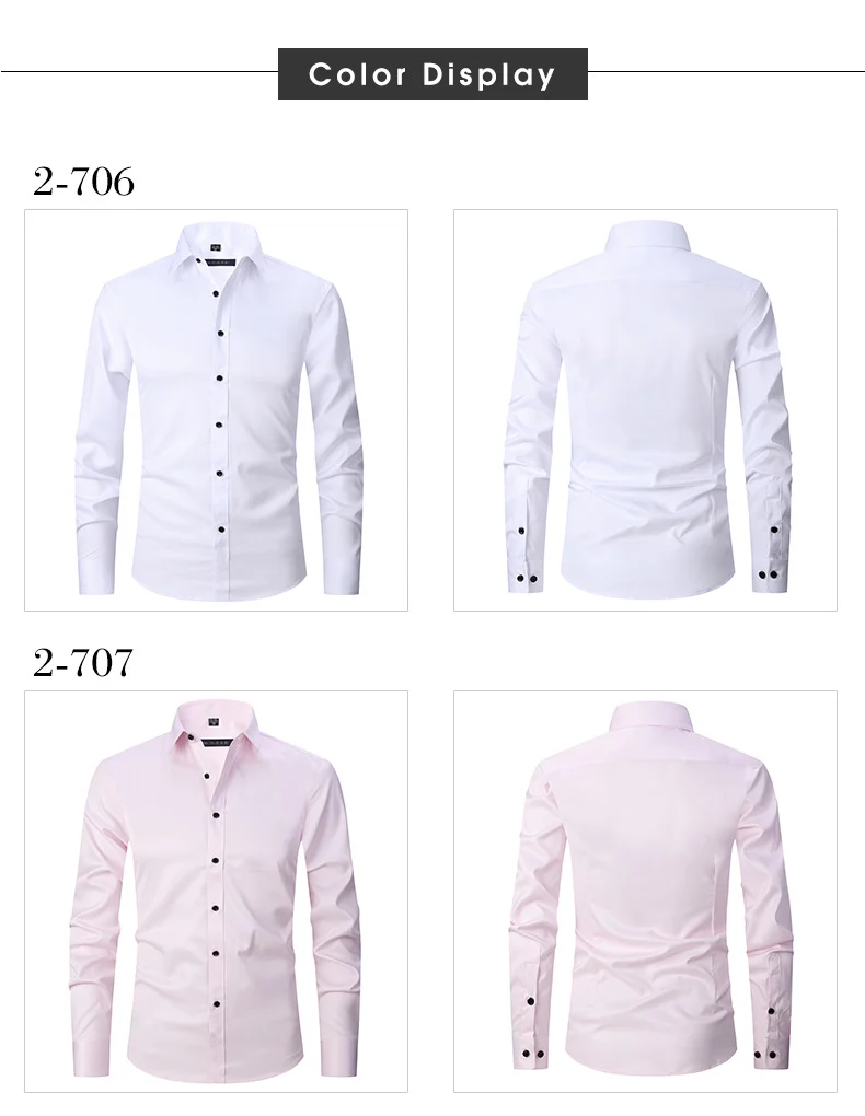 Solid Color Amazon Stretchy Plus-Size Men's Long-Sleeve Shirt, Men's Fashion Shirt, Slim Fit Outerwear