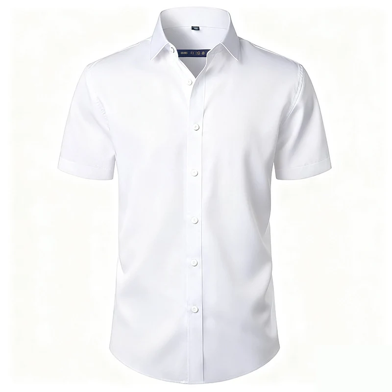 Solid Color Amazon Stretchy Plus-Size Men's Long-Sleeve Shirt, Men's Fashion Shirt, Slim Fit Outerwear
