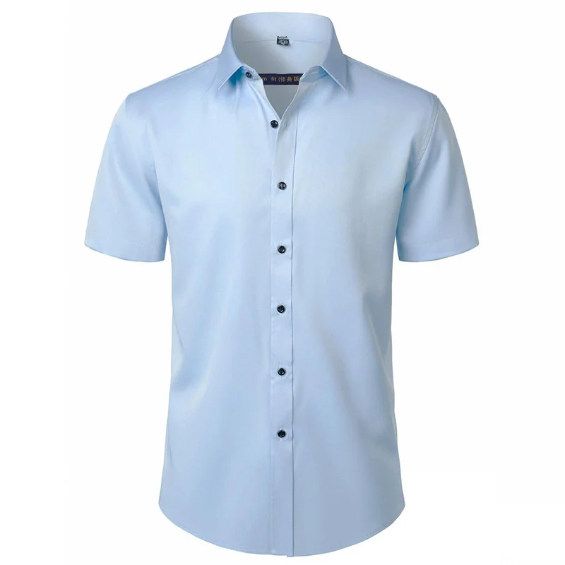 Solid Color Amazon Stretchy Plus-Size Men's Long-Sleeve Shirt, Men's Fashion Shirt, Slim Fit Outerwear