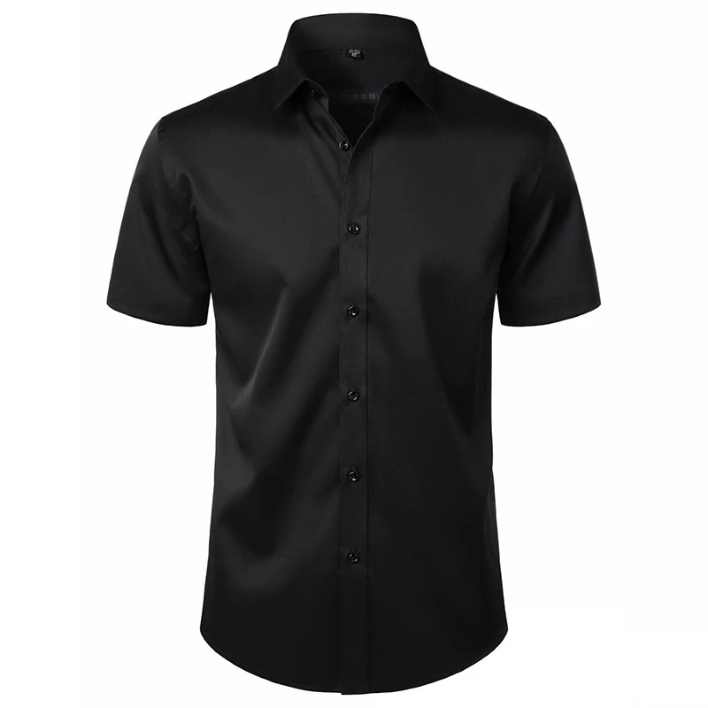 Solid Color Amazon Stretchy Plus-Size Men's Long-Sleeve Shirt, Men's Fashion Shirt, Slim Fit Outerwear