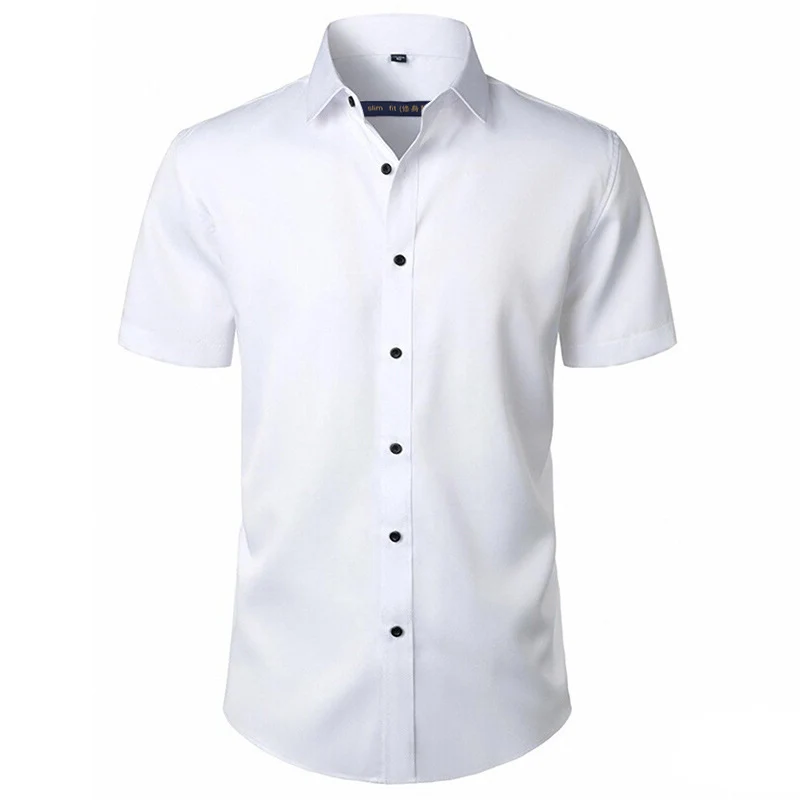 Solid Color Amazon Stretchy Plus-Size Men's Long-Sleeve Shirt, Men's Fashion Shirt, Slim Fit Outerwear
