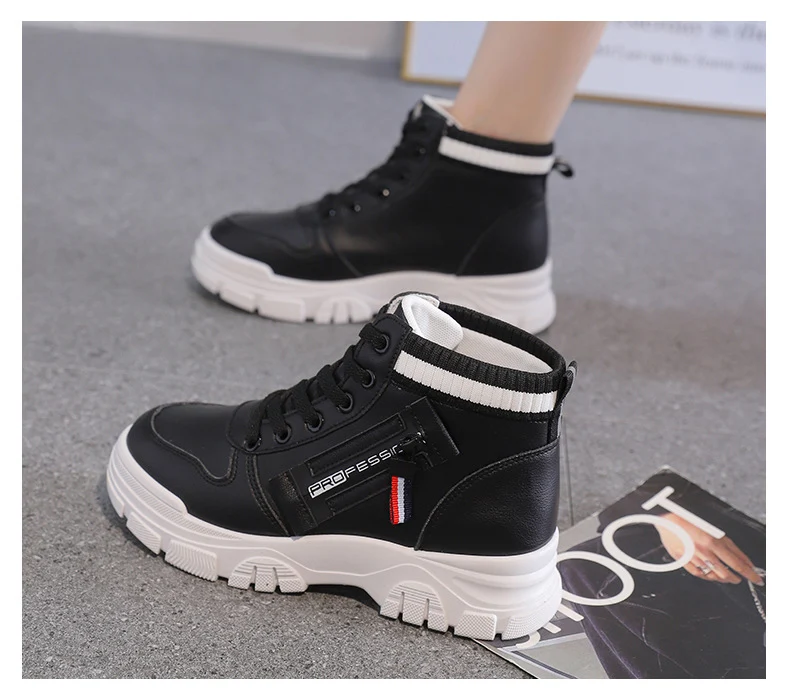 High-Top White Sneakers for Women 2026 Autumn Trendy Shoes Student Korean Style Versatile New Sneakers Sports Shoes Women's Shoes Qr522