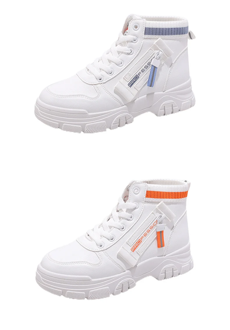 High-Top White Sneakers for Women 2026 Autumn Trendy Shoes Student Korean Style Versatile New Sneakers Sports Shoes Women's Shoes Qr522