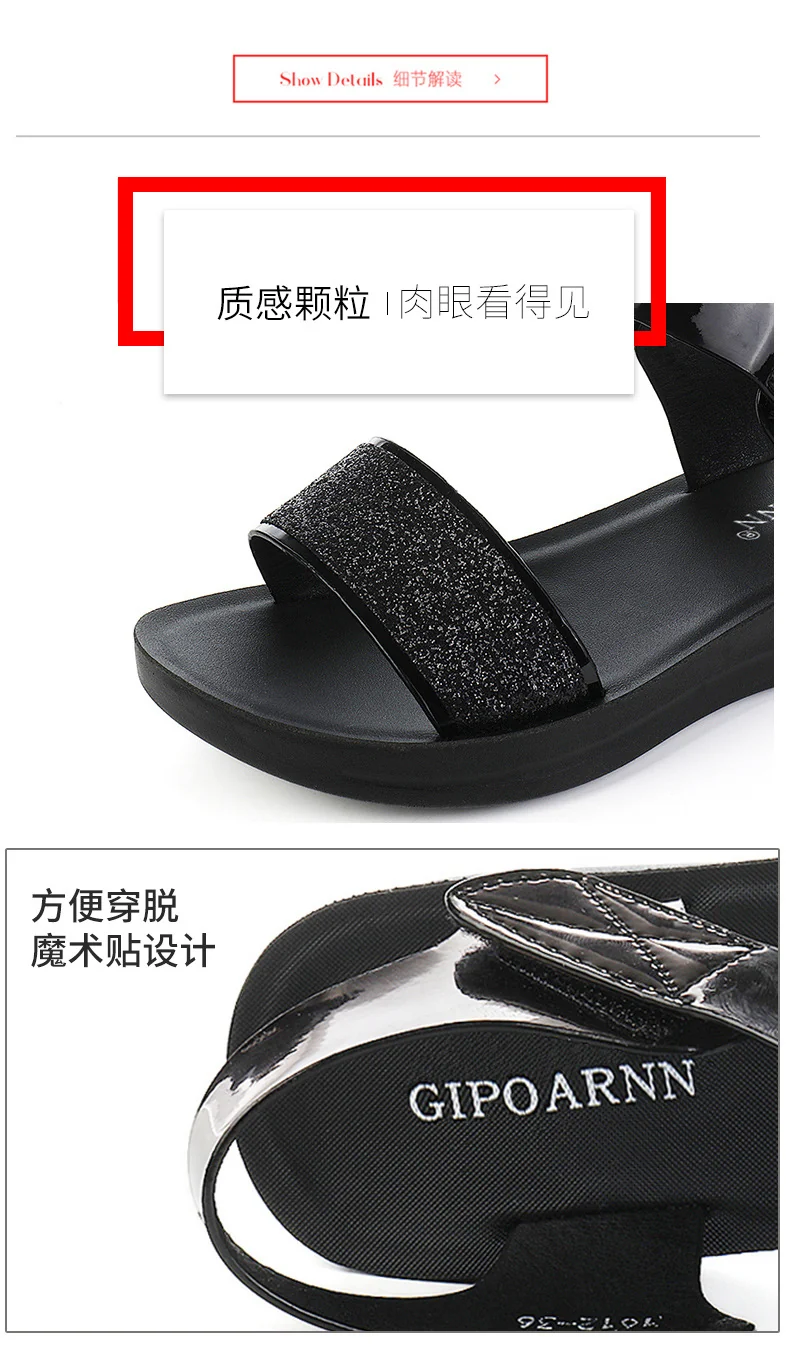 New Summer Flat Women's Shoes for Middle-Aged Women, Mid-Heel 2026 Women's Wedge Sandals for Summer, Mom Sandals with Soft and Thick Soles, Comfortable