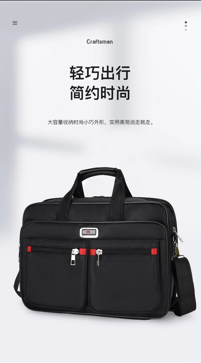 Manufacturer Wholesale Men's Large-Capacity Briefcase Business Trip Laptop Bag Portable Travel Bag Wear-Resistant Business Bag