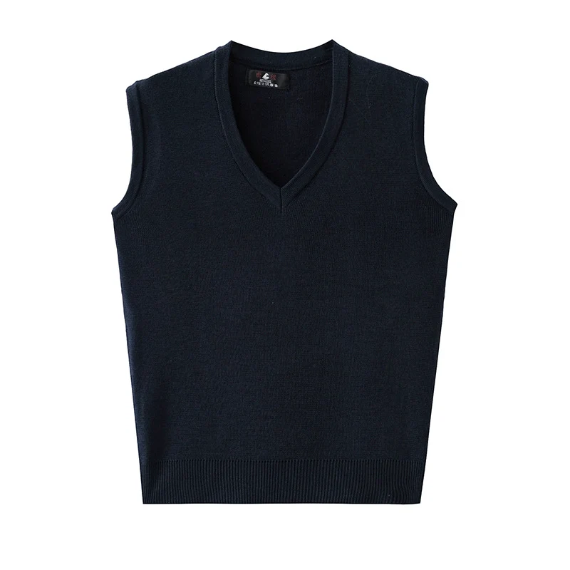 V-Neck New Middle-Aged Wool Vest Gentleman Men's Pullover Knitted Vest Business Knitted Knitwear Sleeveless Men