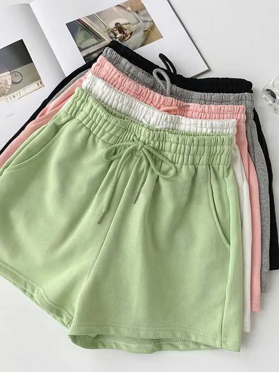 Fat mm large size shorts female summer New loose harbor wind leisure sports a word home wide leg hot pants foreign trade ins