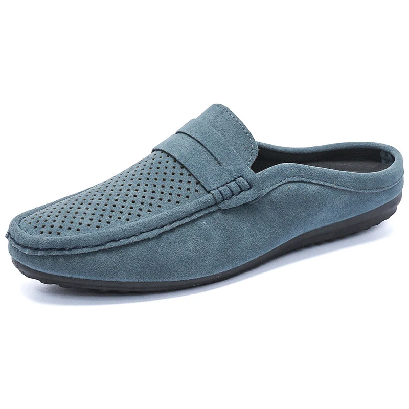 Men's Beanie Shoes, Half-Cup Breathable Toe-Toe Slip-Ons, Slip-On Half-Slippers, Men's Heelless Loafers for Men