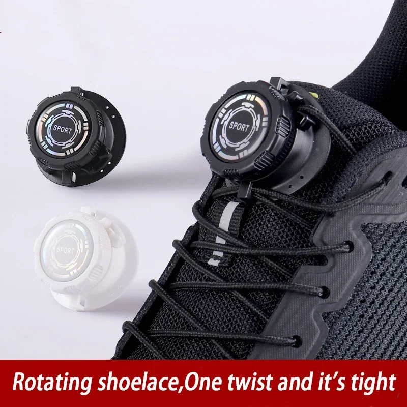 easy installation Automatic Shoelaces Without ties Black white Swivel Buckle Laces Thick Rope Sneakers Shoelace Shoe Accessories