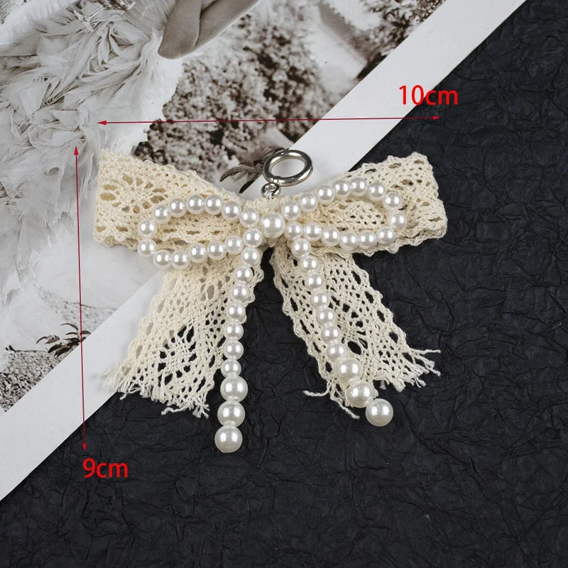 Lace pearl bow Shoe Shoelaces Charms for Sneakers Decorative Shoe Flower Buckle Decorative Shoe Fashion Charm Accessories