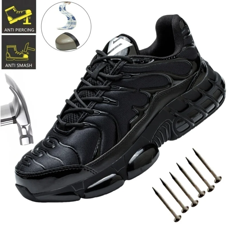 High Quality Steel Toe Safety Shoes Men Work Sneakers Indestructible Shoes Puncture-Proof Protective Shoes Male Work Footwear