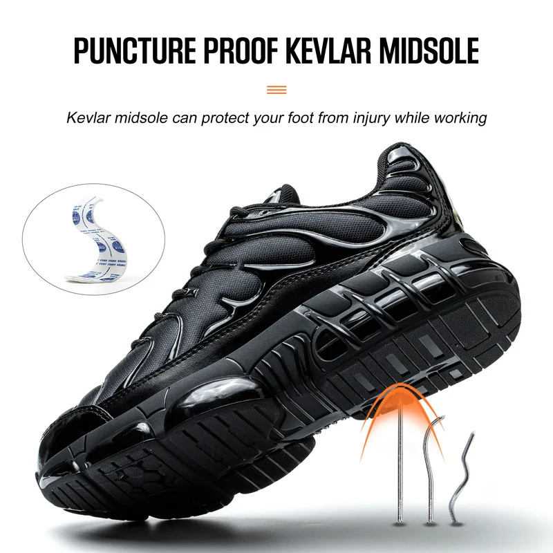 High Quality Steel Toe Safety Shoes Men Work Sneakers Indestructible Shoes Puncture-Proof Protective Shoes Male Work Footwear
