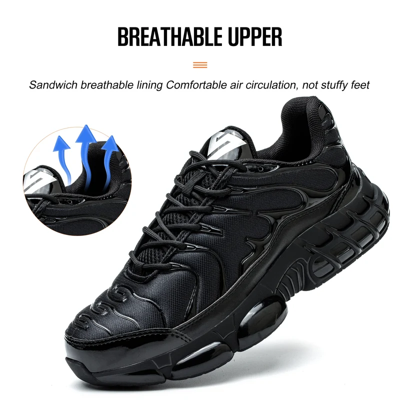 High Quality Steel Toe Safety Shoes Men Work Sneakers Indestructible Shoes Puncture-Proof Protective Shoes Male Work Footwear