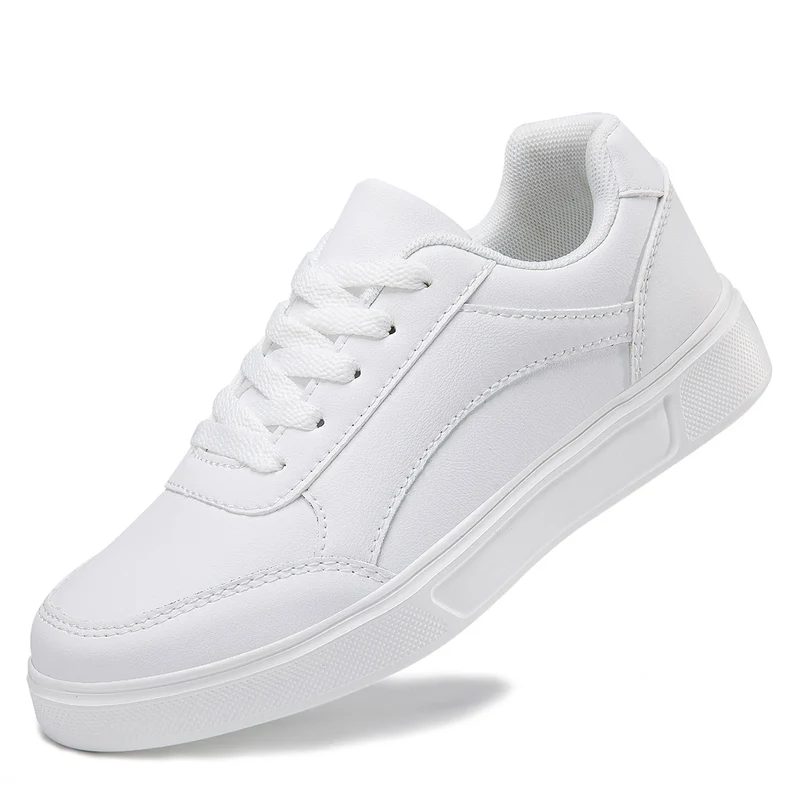 Baasploa Women Casual Sneakers Leather Platform Sneakers for Women Classics Comfort Skateboarding Shoes Non-Slip