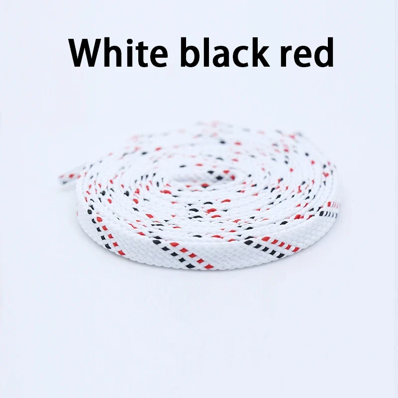1Pair Mixed Color Shoe Laces Black and White Stripe Double Flat Shoelaces Sneakers Casual Shoes Shoelace