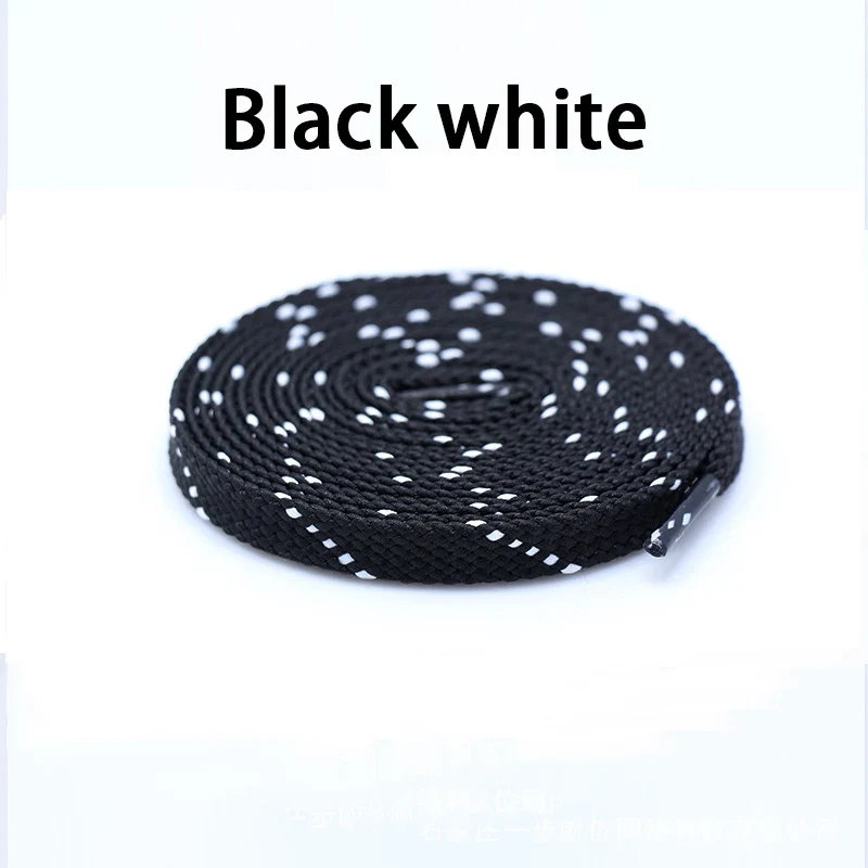 1Pair Mixed Color Shoe Laces Black and White Stripe Double Flat Shoelaces Sneakers Casual Shoes Shoelace