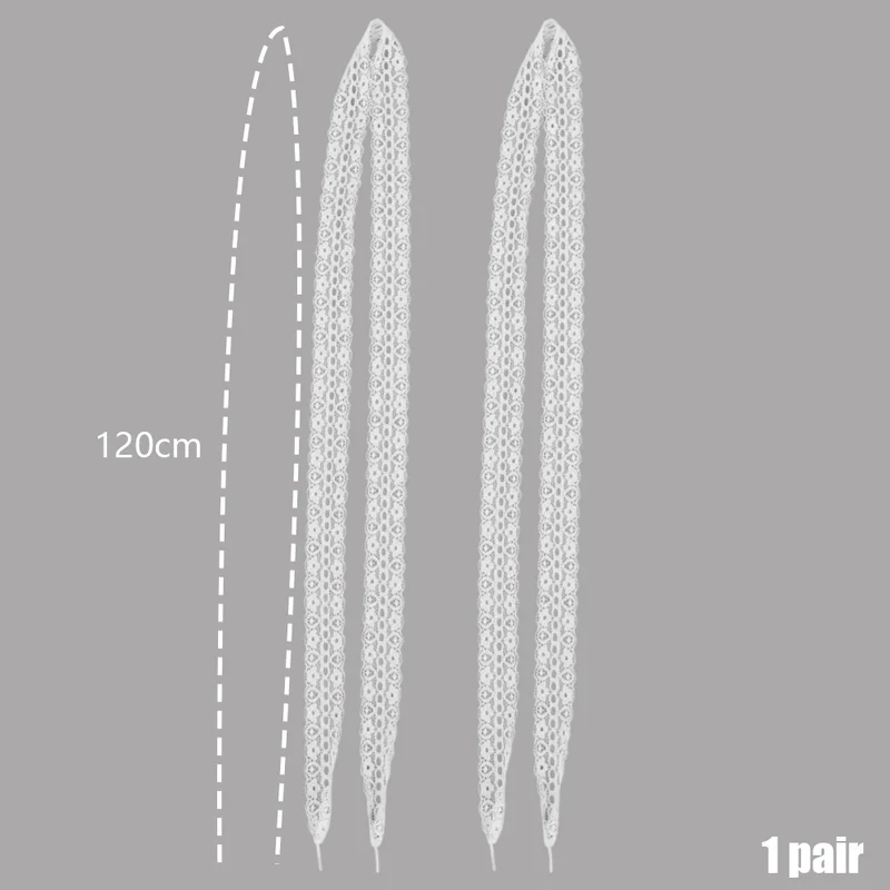 120cm Lace Shoelaces for Women Casual Shoes 3CM Width Flat Shoelace for Sneakers Black White Hollow Out Shoe Laces Accessorices