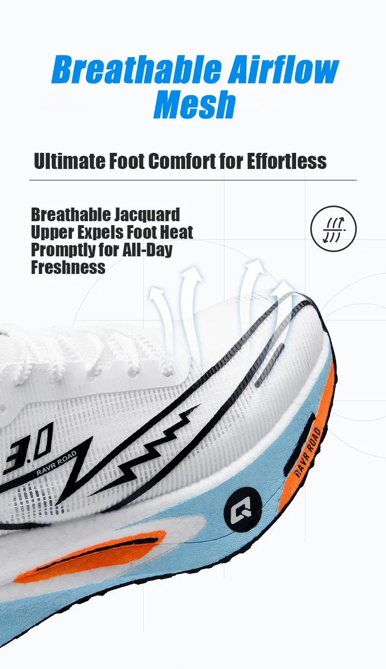 Men's Carbon Board Sneakers Anti-slip Cushioned Comfortable Racing Training Running Shoes Mesh Tennis Shoes Casual for Women
