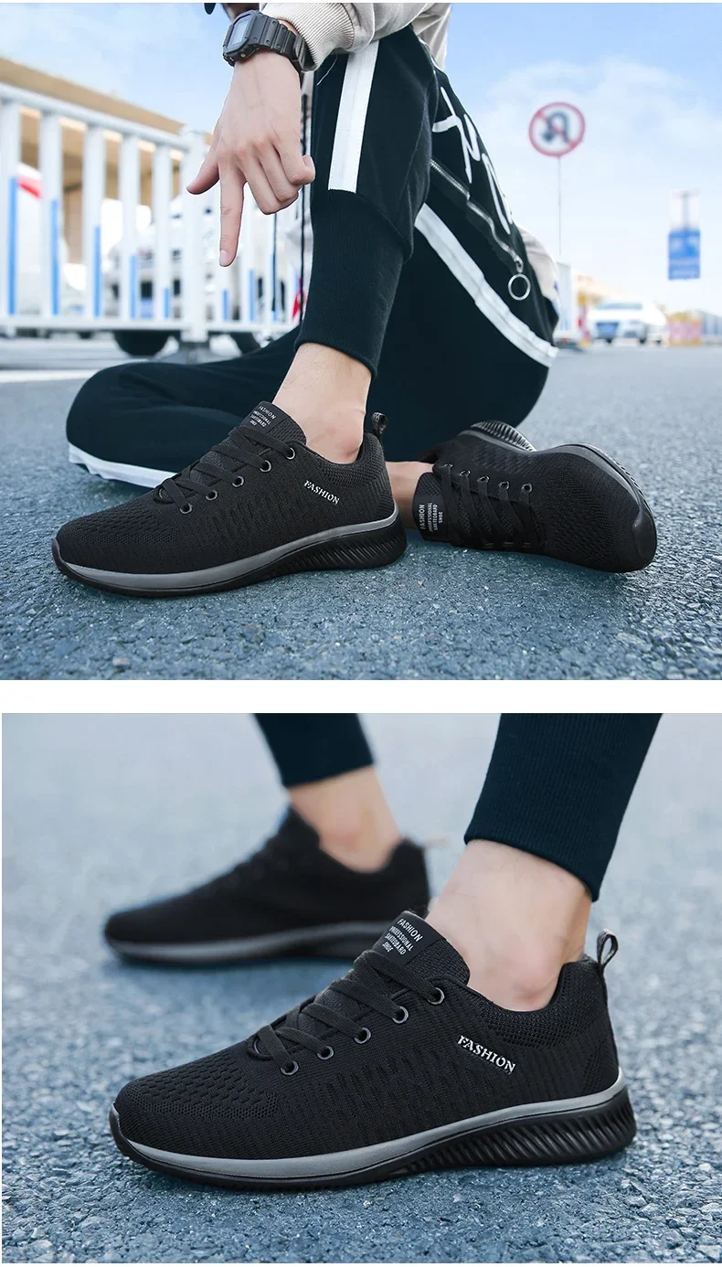 Men Running Walking Knit Shoe Casual Sneakers Breathable Sports Running Athletic Gym Lightweight Outdoor Women Shoes Size38-47
