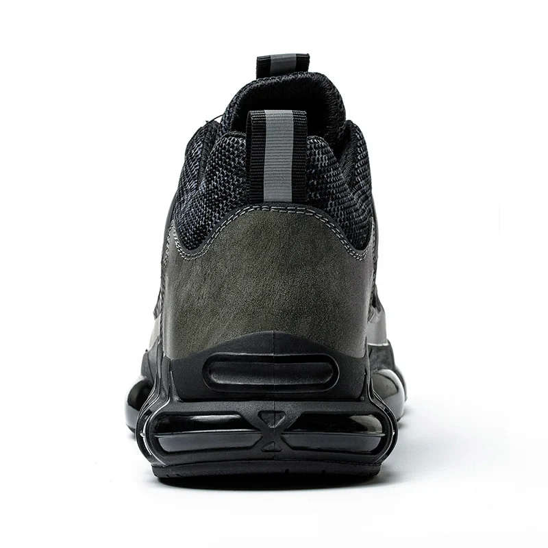 Rotating Button Protective Safety Shoes Men Steel Toe Sneakers Air Cushion Work Shoes Man Puncture Proof Work Safety Boots