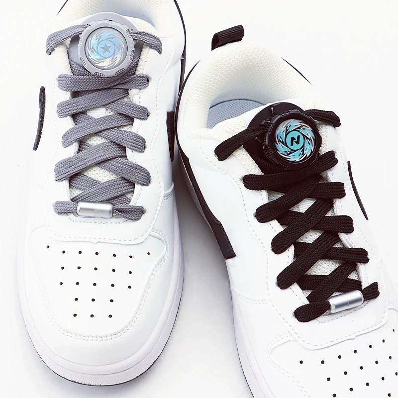 Automatic Flat Shoelaces Without ties casual shoes Swivel Buckle Laces Adults Kids Sneakers No Tie Shoe laces