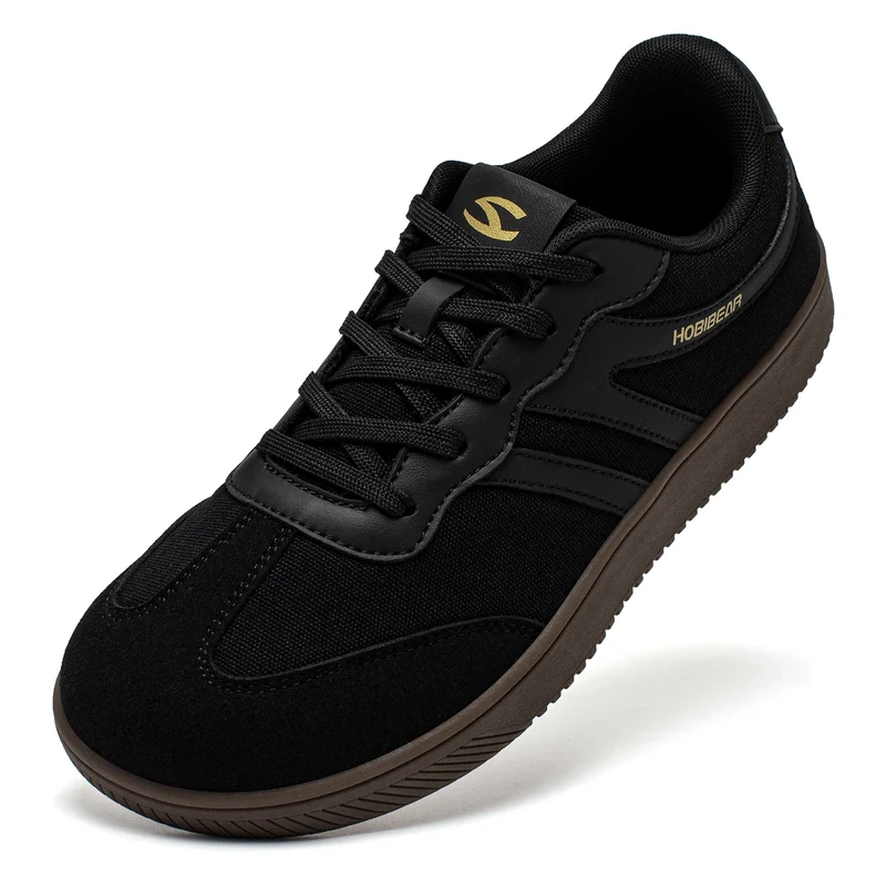 HOBIBEAR Wide Toe Shoes Mens Womens Minimalist Fabric Sneaker Lace Up Casual Walking Shoes