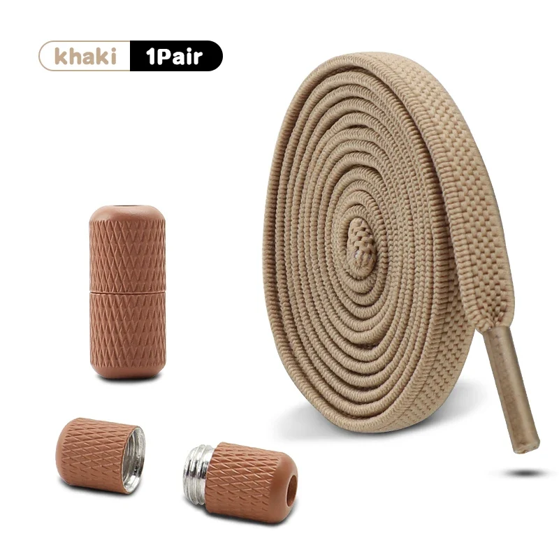 Metal Capsule Buckle Shoelaces without ties Sneaker Flats Elastic Laces Kids Adult Quick Lace On/Off Shoelace 1Pair/2Pair