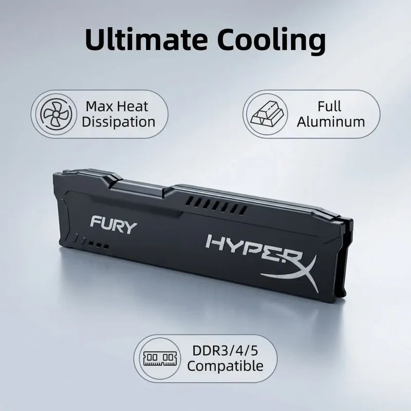TISHRIC Desktop Memory Radiator RAM Heatsink For DDR2 DDR3 DDR4 DDR5 Ram Cooling Vest With Thermal Pad Aluminum Alloy Cooler