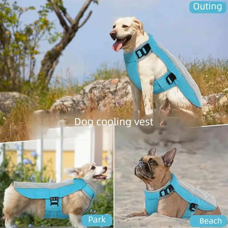 Cooling Vest - Breathable Dog Vest for Hot Summer Days - Adjustable & Lightweight Cooling Jacket with Reflective Strips