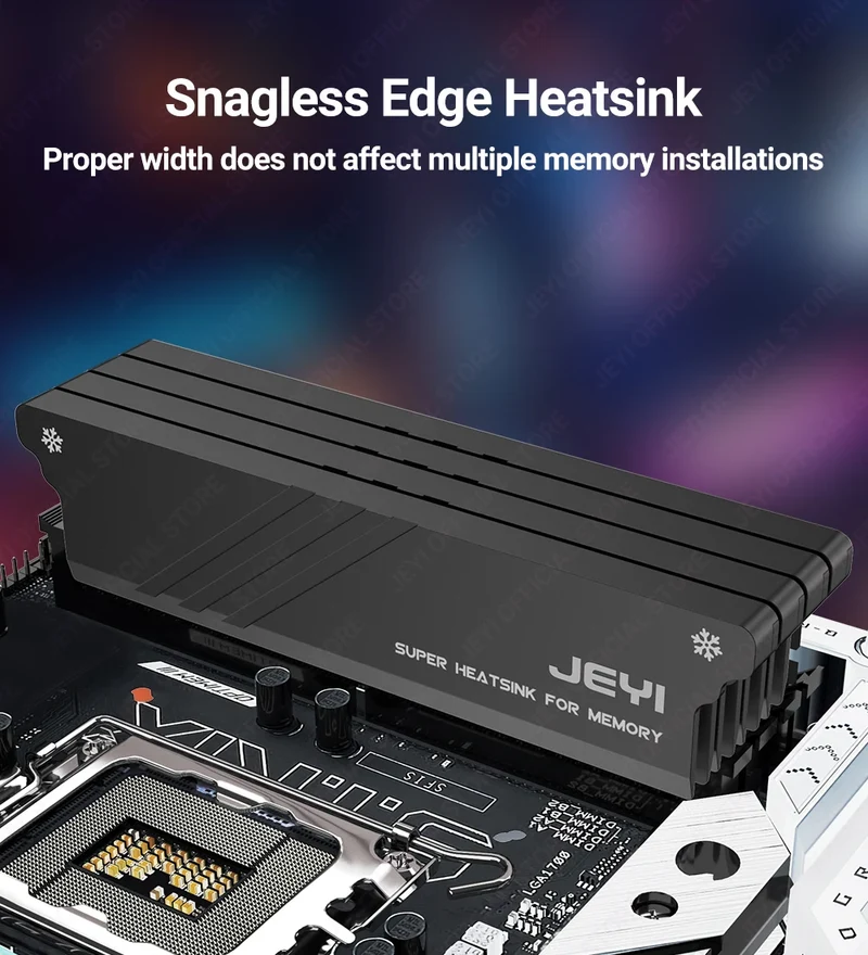 JEYI RAM Heatsink DDR2 DDR3 DDR4 DDR5 Aluminum Cooling Heatsink Memory With Thermal Pads Desktop for PC Easy Installation
