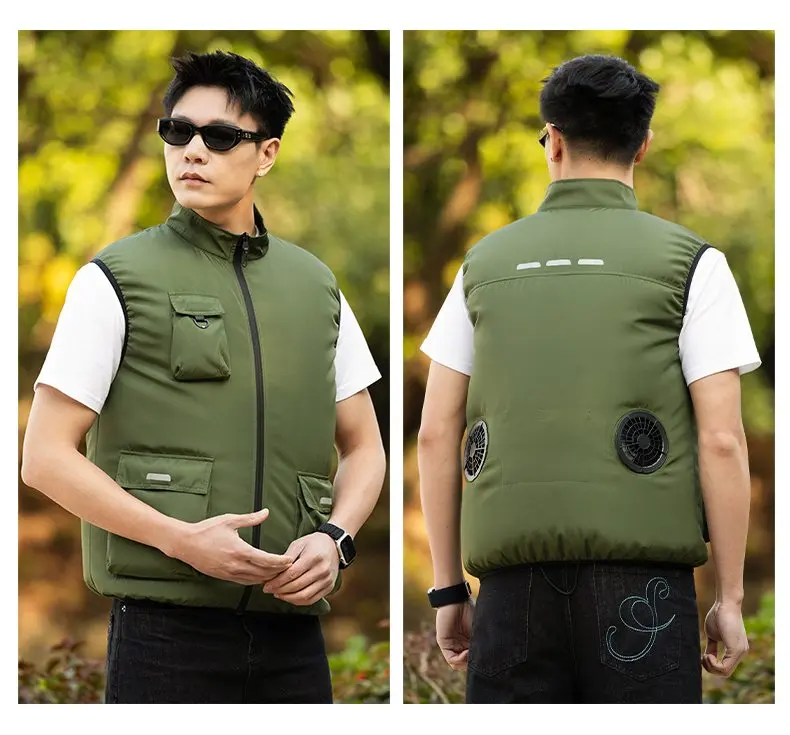 2026 New Cooling Vest Air Conditioner Clothes 3 Gears Wearable Cooling Fan Vest Breathable Sleeveless Workwear For Summer Outdoo