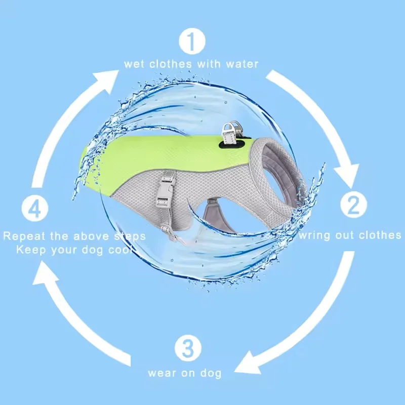 Summer Pet Dog Cooling Vest Heat Resistant Cool Dogs Clothes Breathable Sun-proof Clothing For Small Large Dogs Outdoor Walking