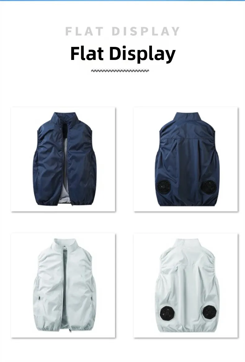 Summer Cooling Vest Men USB Charging Fan Sleeveless Jacket Air Conditioning Clothing Breathable Cool Working Coat for Outdoor Wo