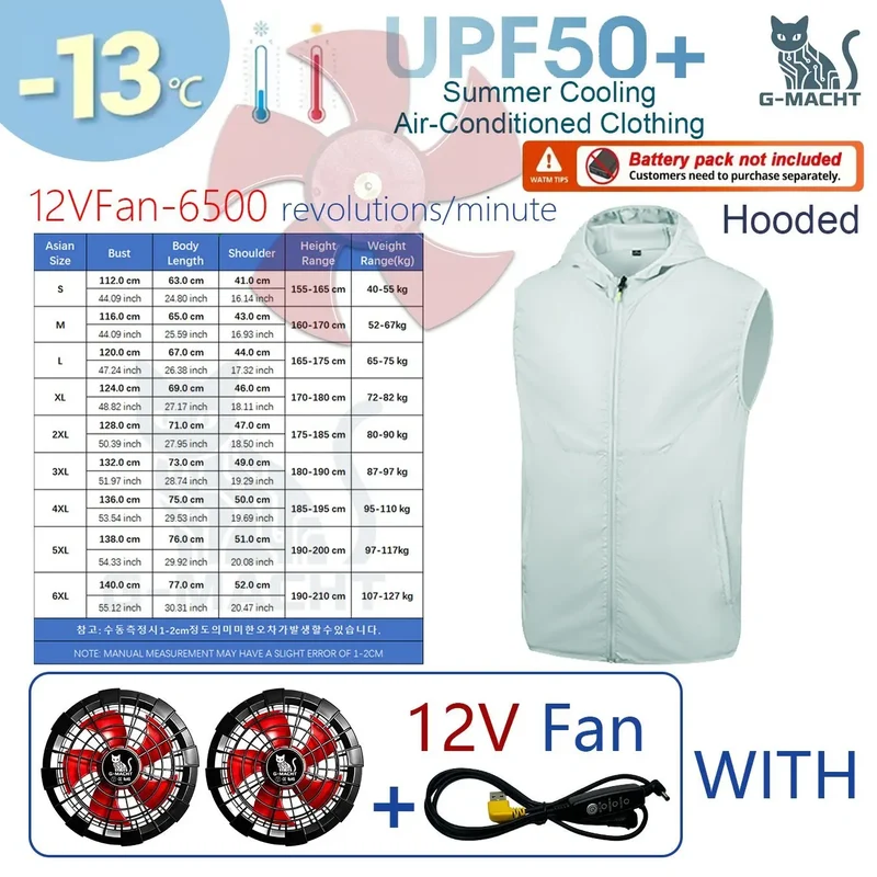 Summer Cooling Vest Men USB Charging Fan Sleeveless Jacket Air Conditioning Clothing Breathable Cool Working Coat for Outdoor Wo