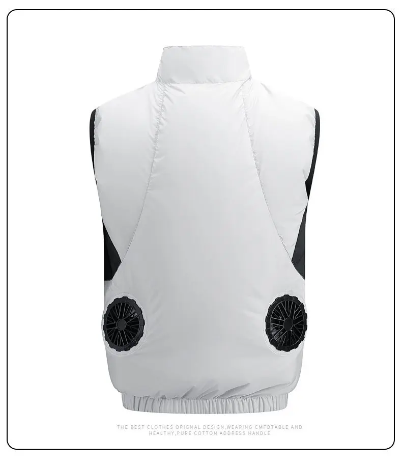 NEWS USB 12V/5V 4Fan Couples Summer Breathable Cooling Vest Sleeveless Fan Air Conditioner Jacket Heat Resistant Outdoor Workwea