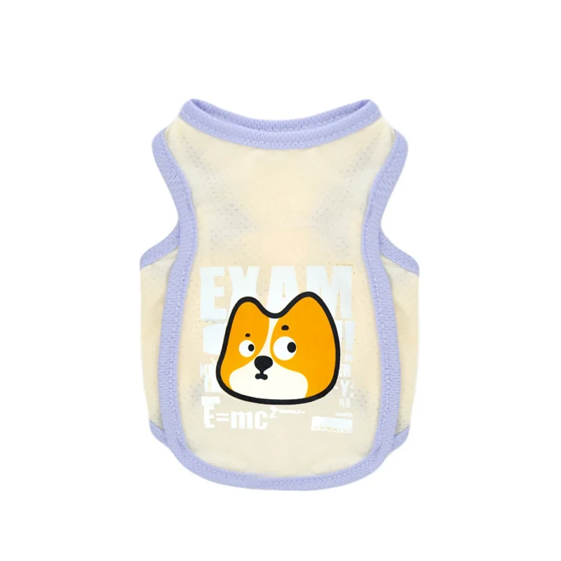 Summer Dog Clothes - Ice Silk Cooling Vest for Pets, Breathable Mesh Puppy Tank Top with Fun Animal Prints, Anti-Heat & UV Prote