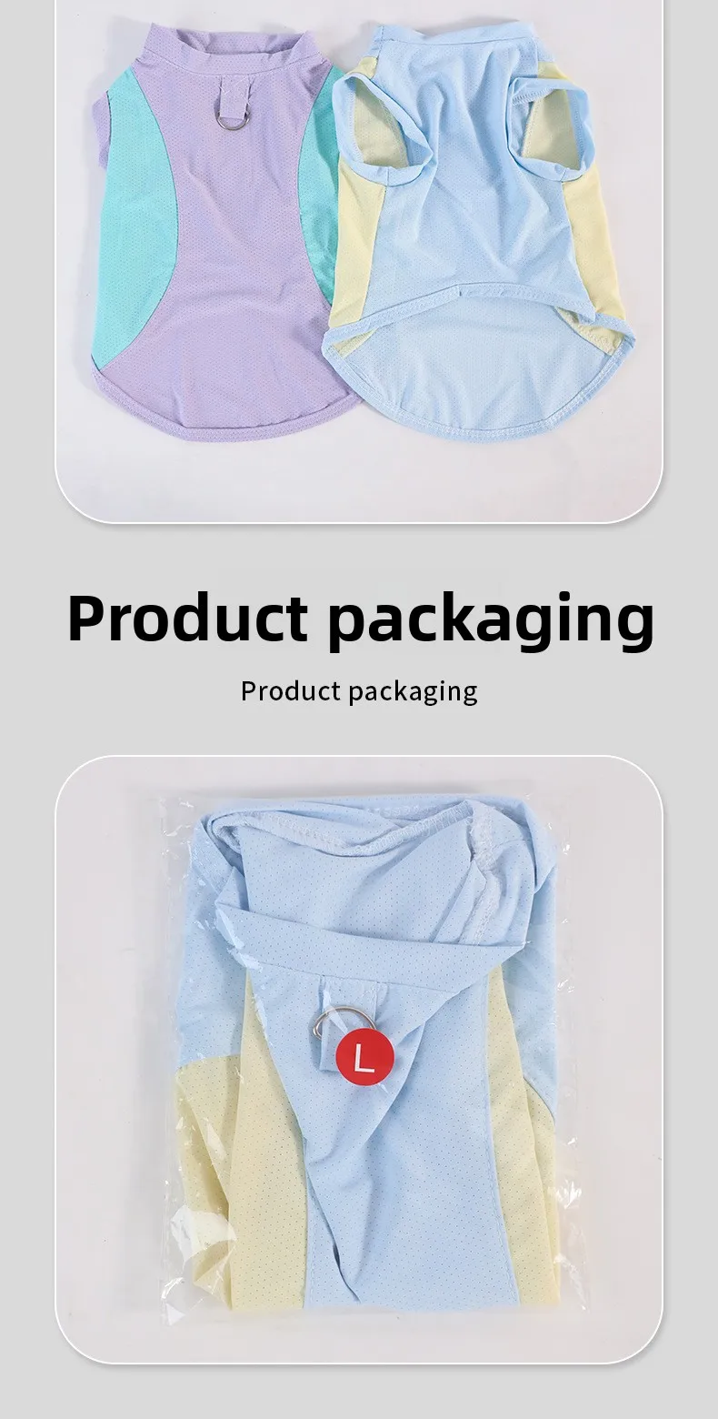 Dog cooling vest - summer sun protection, lightweight color block design, pet tank top, ice-cooling, breathable pet apparel