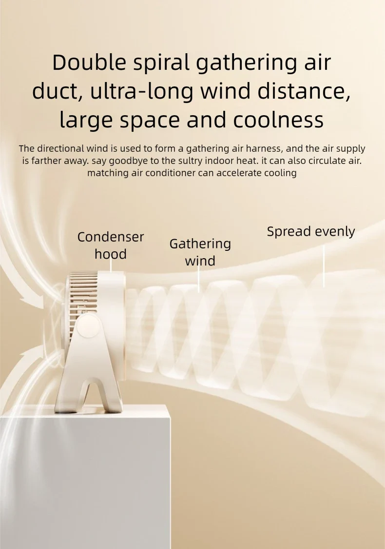 Cordless Electric Fan 3600mah Wireless Portable Air Circulator Fan Desktop Wall Ceiling Air Cooling Cooler Quiet Ventilator