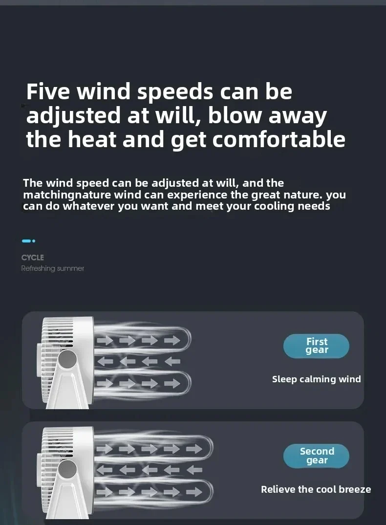 Cordless Electric Fan 4000mah Wireless Portable Air Circulator Fan Desktop Wall Ceiling Air Cooling Cooler Quiet Ventilator