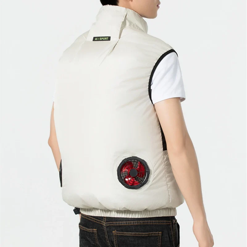 Cooling Vest Air Conditioner Clothes Breathable Sleeveless Workwear 3 Gear Wearable Cooling Fan Vest for Summer Camping Fishing