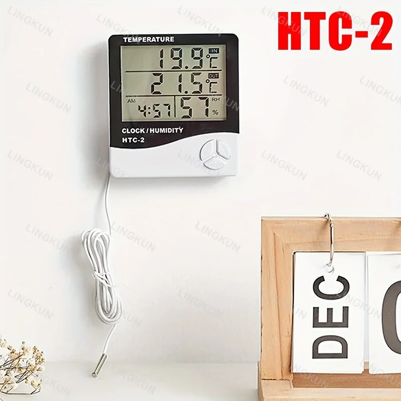 LED Thermometer Thermo-Hygrometer Multifunction Electronic Clock Temperature Humidity Meter Weather Station for Home With Alarm