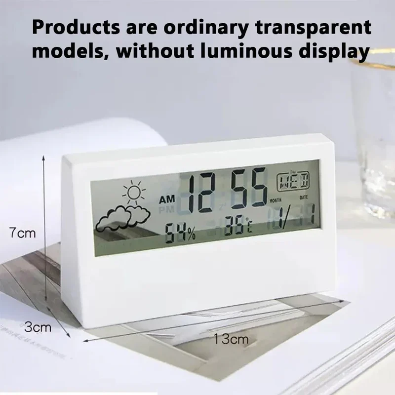 LED Thermometer Thermo-Hygrometer Multifunction Electronic Clock Temperature Humidity Meter Weather Station for Home With Alarm