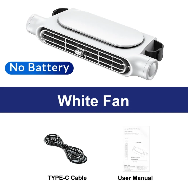Car Seat Cooling Fan 3 Speed Adjustable 5V USB Car Headrest Cooling Air Fan Car Seat Fan for Front Rear Car Interior Accessories