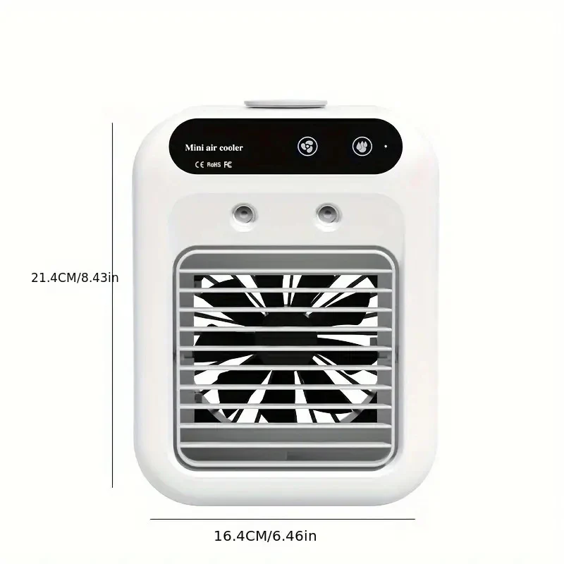 500ml water capacity air cooler fan, silent USB charging small fan, 9-blade high wind power