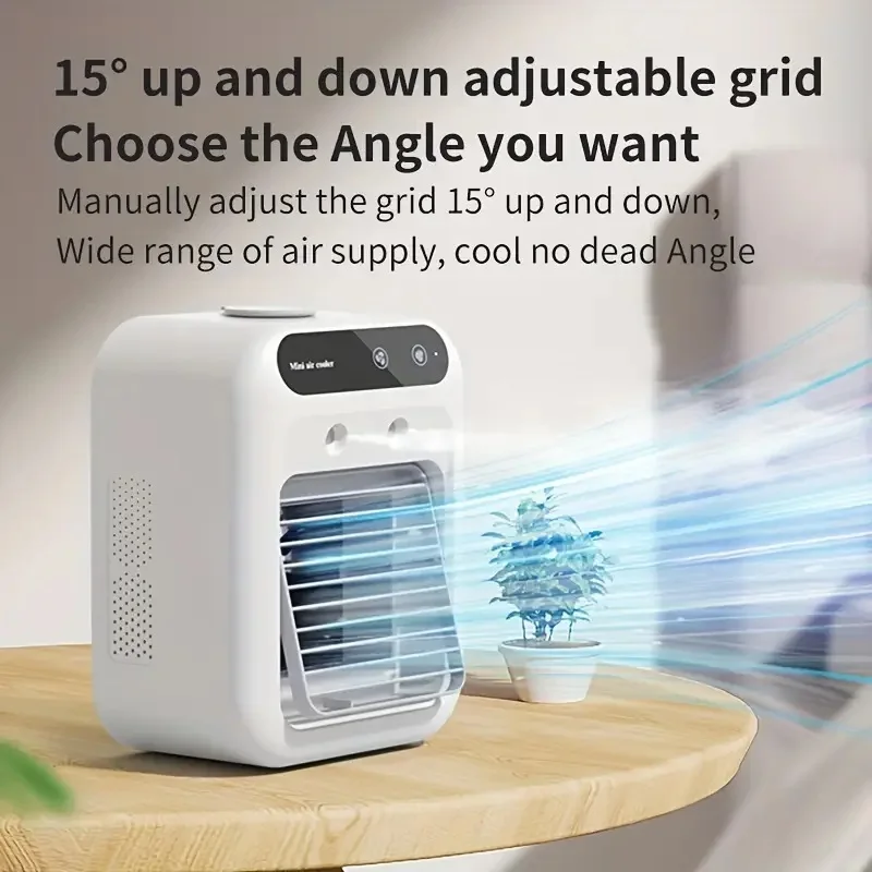 500ml water capacity air cooler fan, silent USB charging small fan, 9-blade high wind power
