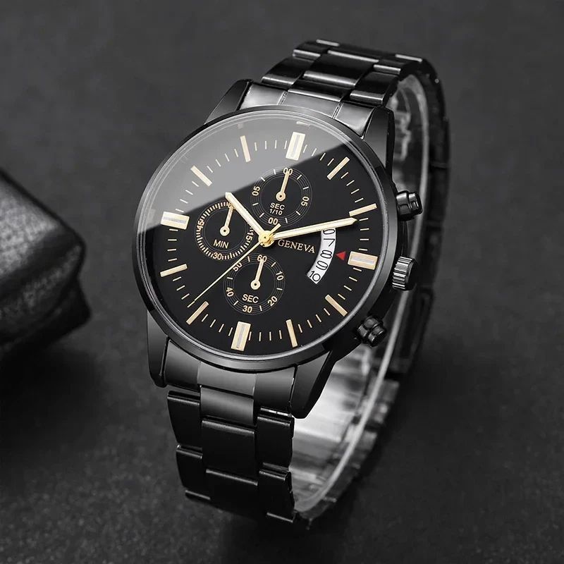Luxury Stainless Steel Men Calendar Quartz Watch Fashion Mens Business Watches for Man Clock Reloj Hombre