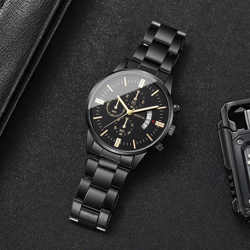 Luxury Stainless Steel Men Calendar Quartz Watch Fashion Mens Business Watches for Man Clock Reloj Hombre