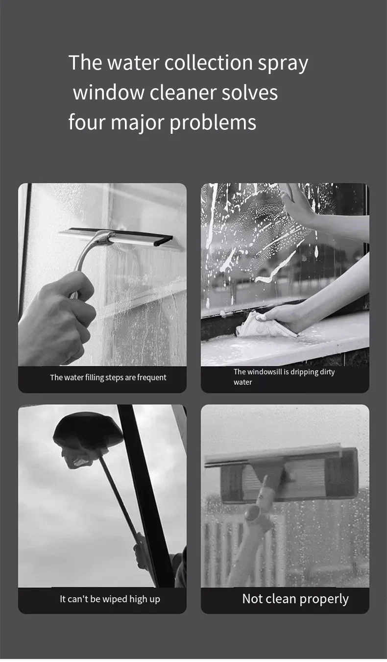 Multifunctional Electric Cordless Window Cleaner Machine White Cordless Rechargeable Automatic Portable Glass Cleaner Tools